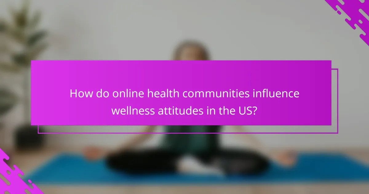 How do online health communities influence wellness attitudes in the US?
