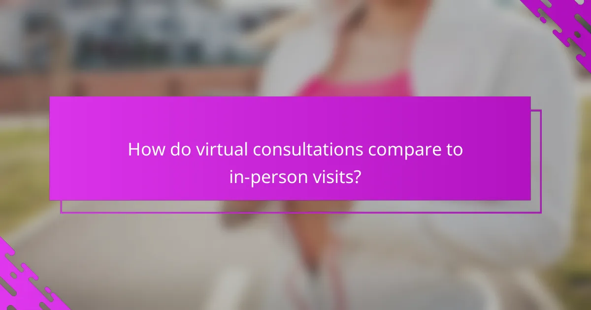 How do virtual consultations compare to in-person visits?