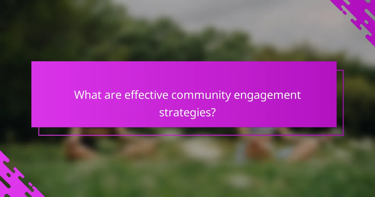 What are effective community engagement strategies?