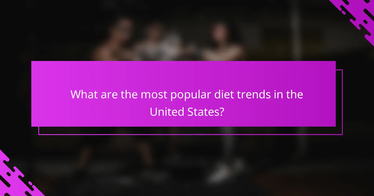 What are the most popular diet trends in the United States?