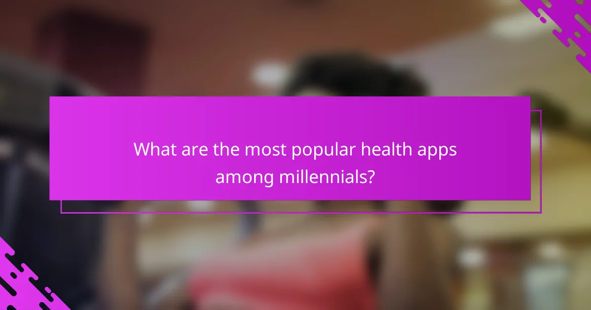 What are the most popular health apps among millennials?