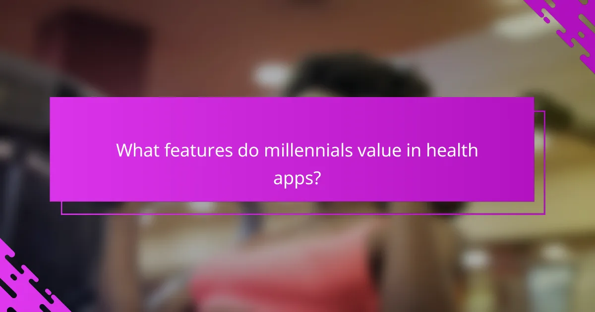 What features do millennials value in health apps?